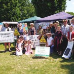Grandparents, parents & children sharing ‘The Future We Want’ at Funday Sunday in Horsham