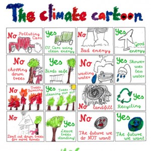 Climate Cartoon by Adam Cort (9 years old), winner of WWF ‘The Future We Want’ KS2 competition